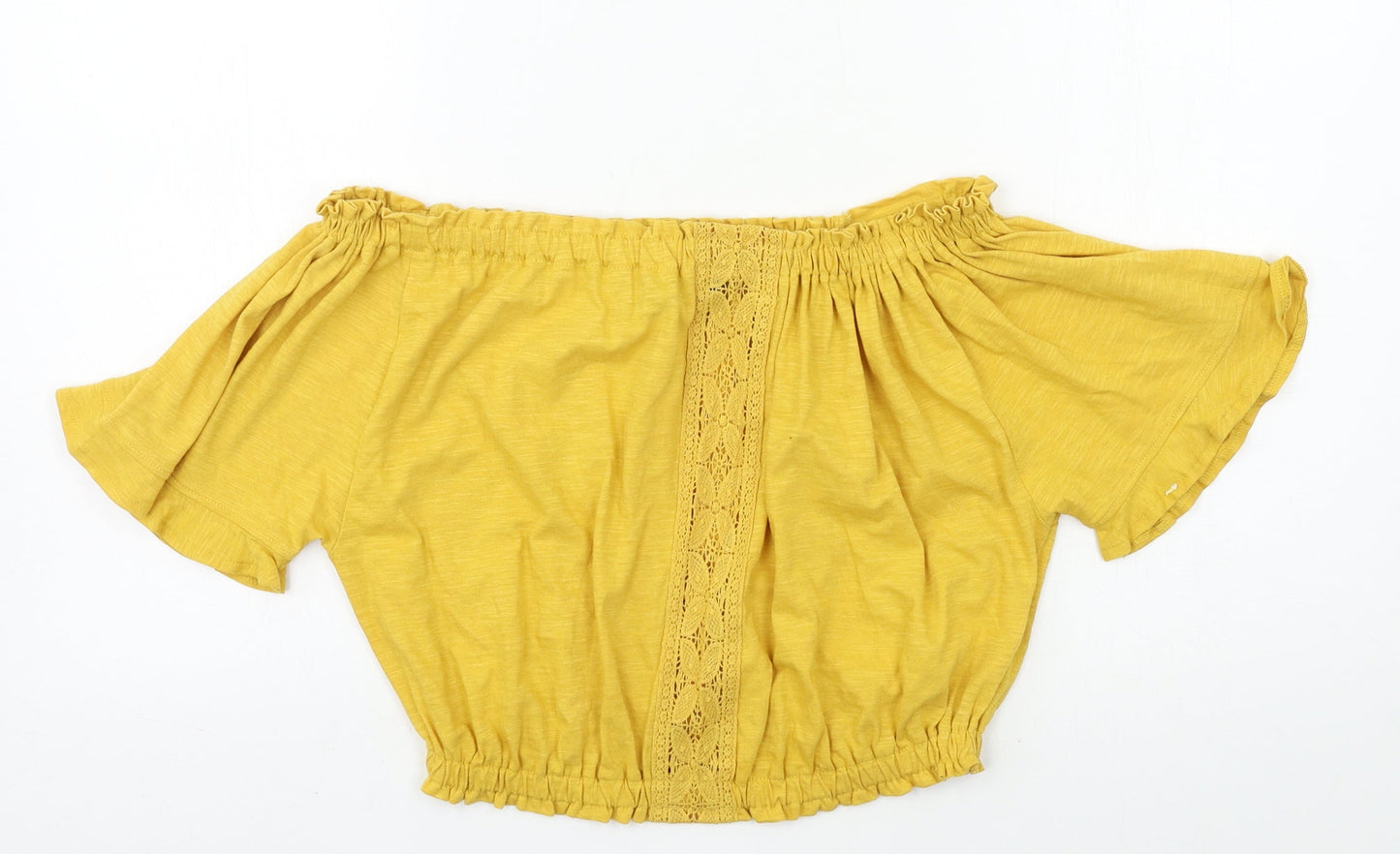 Womens UK Size 8 New Look Yellow Basic Blouse