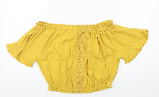 Womens UK Size 8 New Look Yellow Basic Blouse