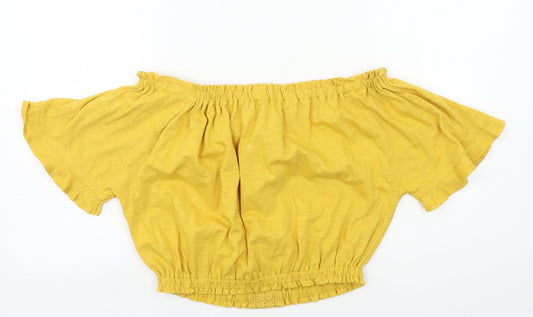 Womens UK Size 8 New Look Yellow Basic Blouse