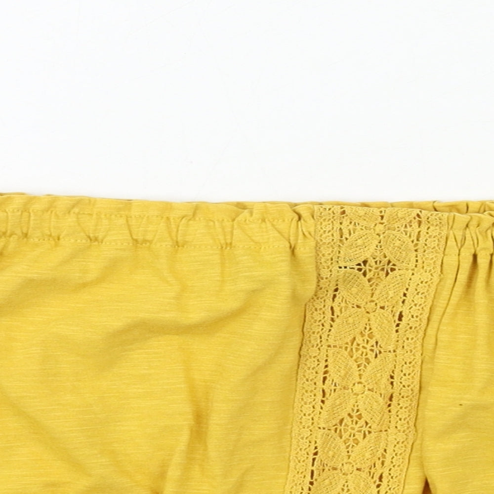 Womens UK Size 8 New Look Yellow Basic Blouse