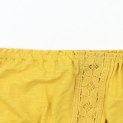 Womens UK Size 8 New Look Yellow Basic Blouse