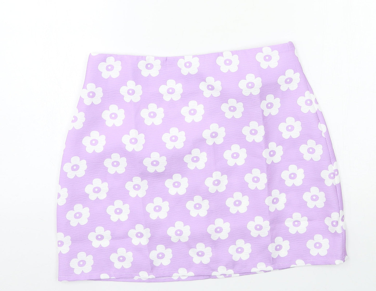 SheIn Womens Purple Floral  A-Line Skirt Size S