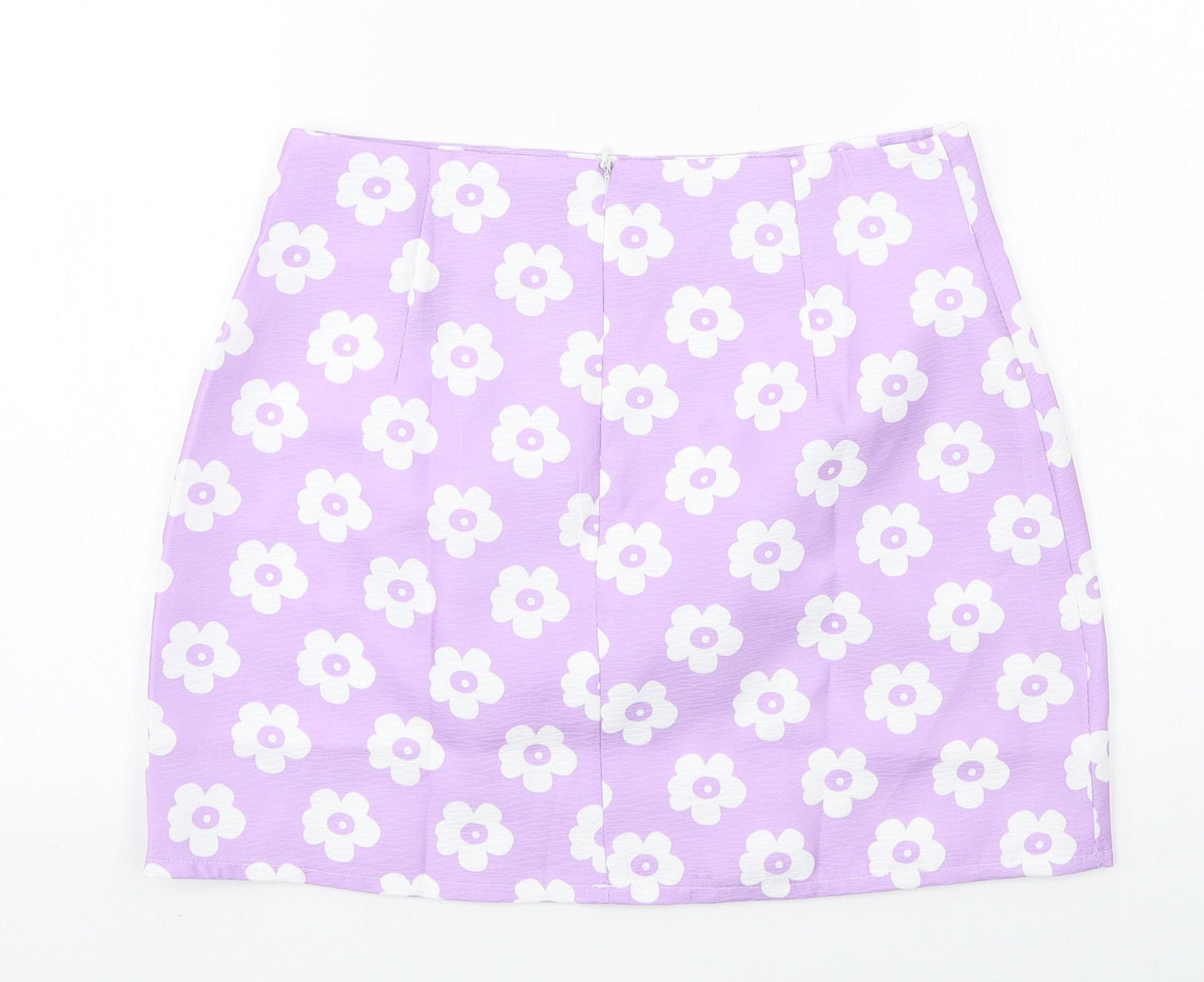 SheIn Womens Purple Floral  A-Line Skirt Size S