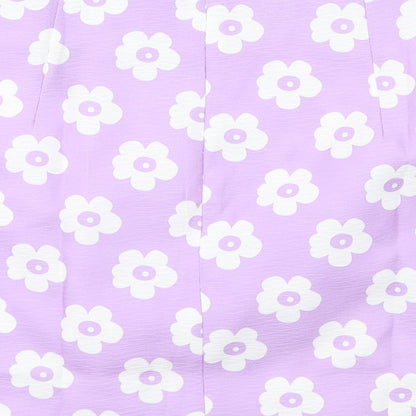 SheIn Womens Purple Floral  A-Line Skirt Size S