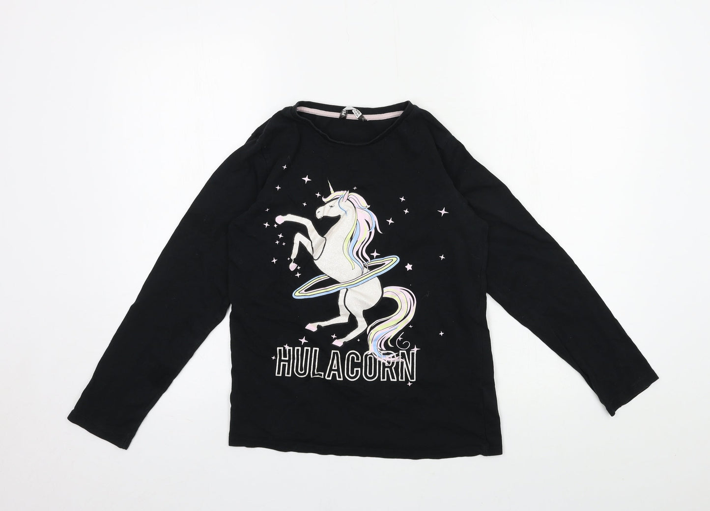 PEP & CO Girls Black  Jersey Top Pyjama Top Size 11-12 Years  - Hulacorn