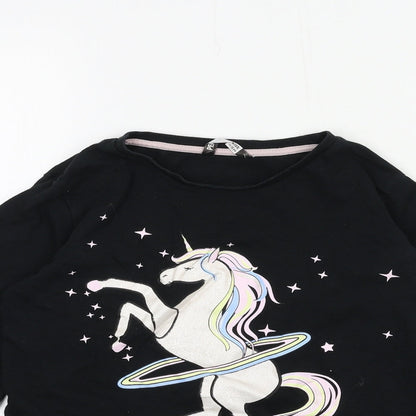 PEP & CO Girls Black  Jersey Top Pyjama Top Size 11-12 Years  - Hulacorn