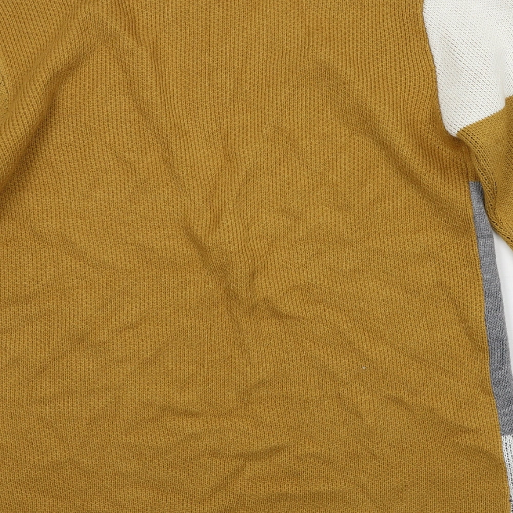 SheIn Womens Brown Geometric Knit Cardigan Jumper Size S