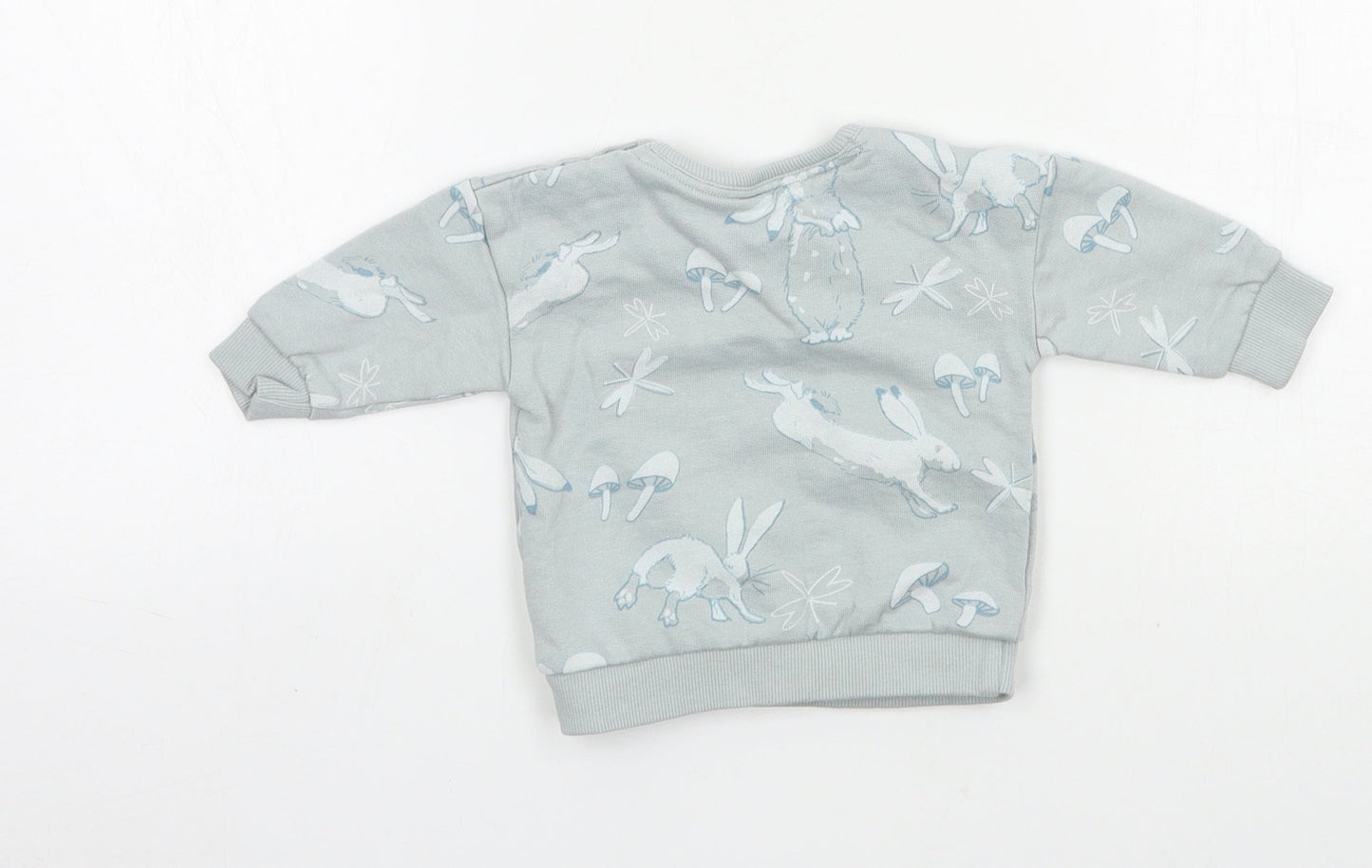 George Girls Blue Geometric Jersey Pullover Jumper Size 0-3 Months  - Rabbit