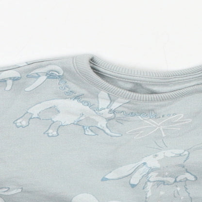 George Girls Blue Geometric Jersey Pullover Jumper Size 0-3 Months  - Rabbit