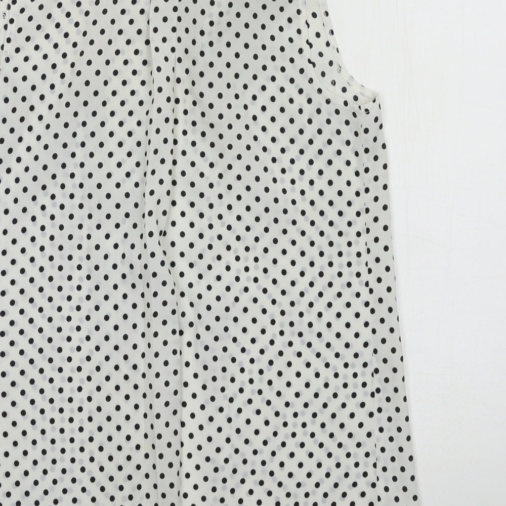 Womens UK Size 8 New Look White Basic Button-Up