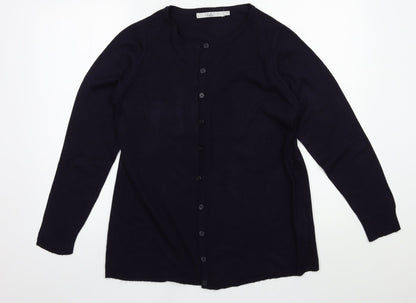 Womens UK Size 14 Isle Blue Cardigan Jumper