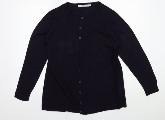 Womens UK Size 14 Isle Blue Cardigan Jumper