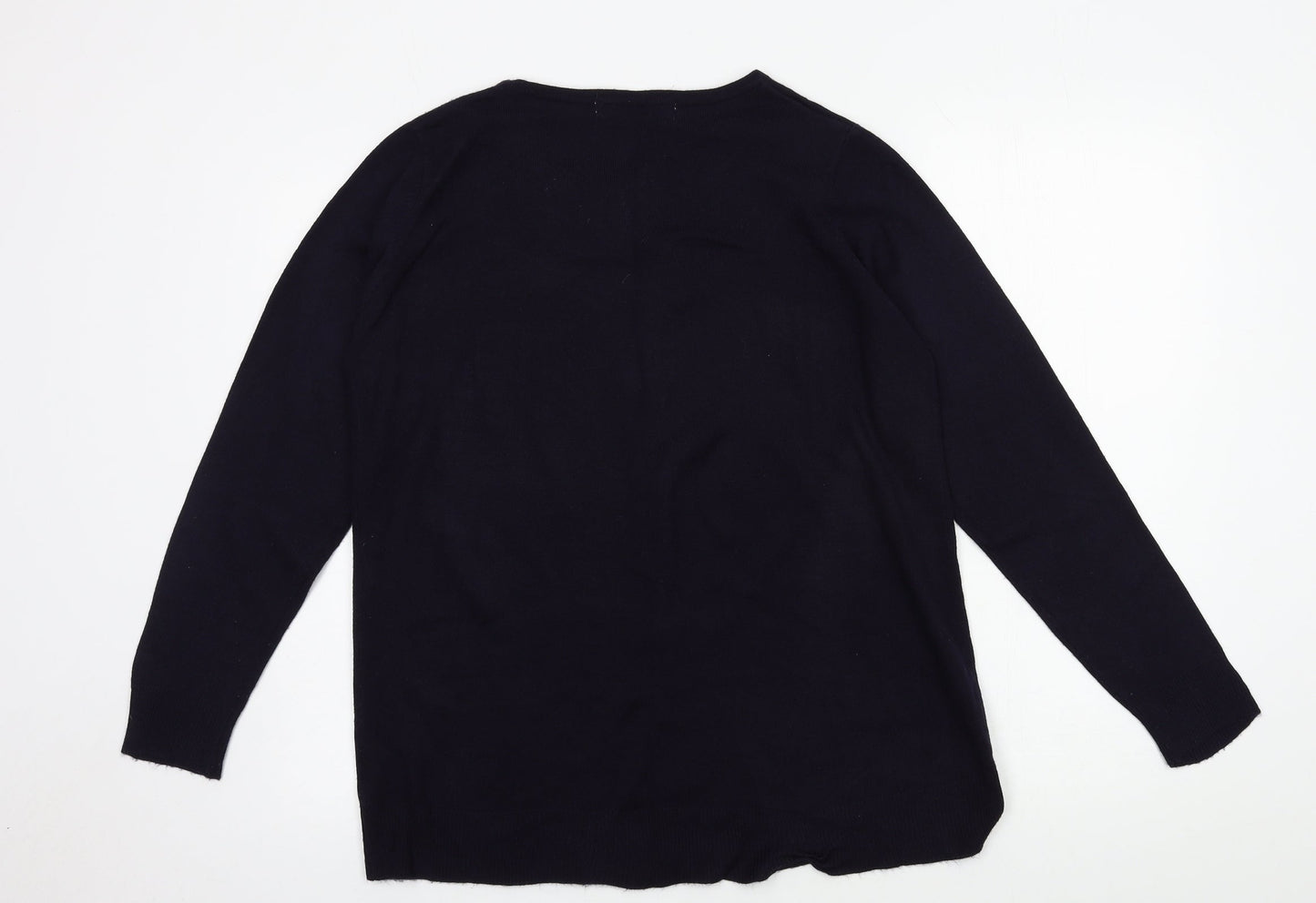Womens UK Size 14 Isle Blue Cardigan Jumper