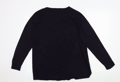 Womens UK Size 14 Isle Blue Cardigan Jumper