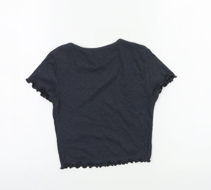 New Look Girls Grey  Jersey Basic T-Shirt Size 9 Years