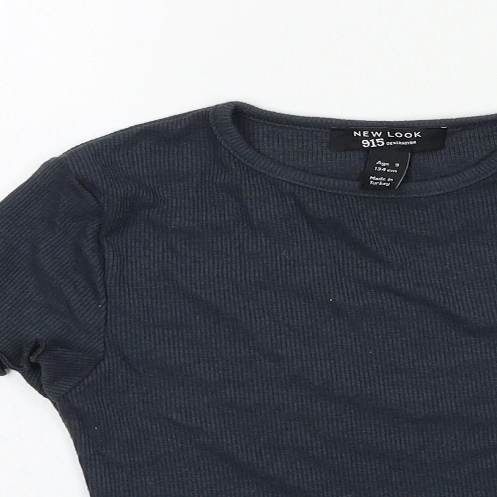New Look Girls Grey  Jersey Basic T-Shirt Size 9 Years