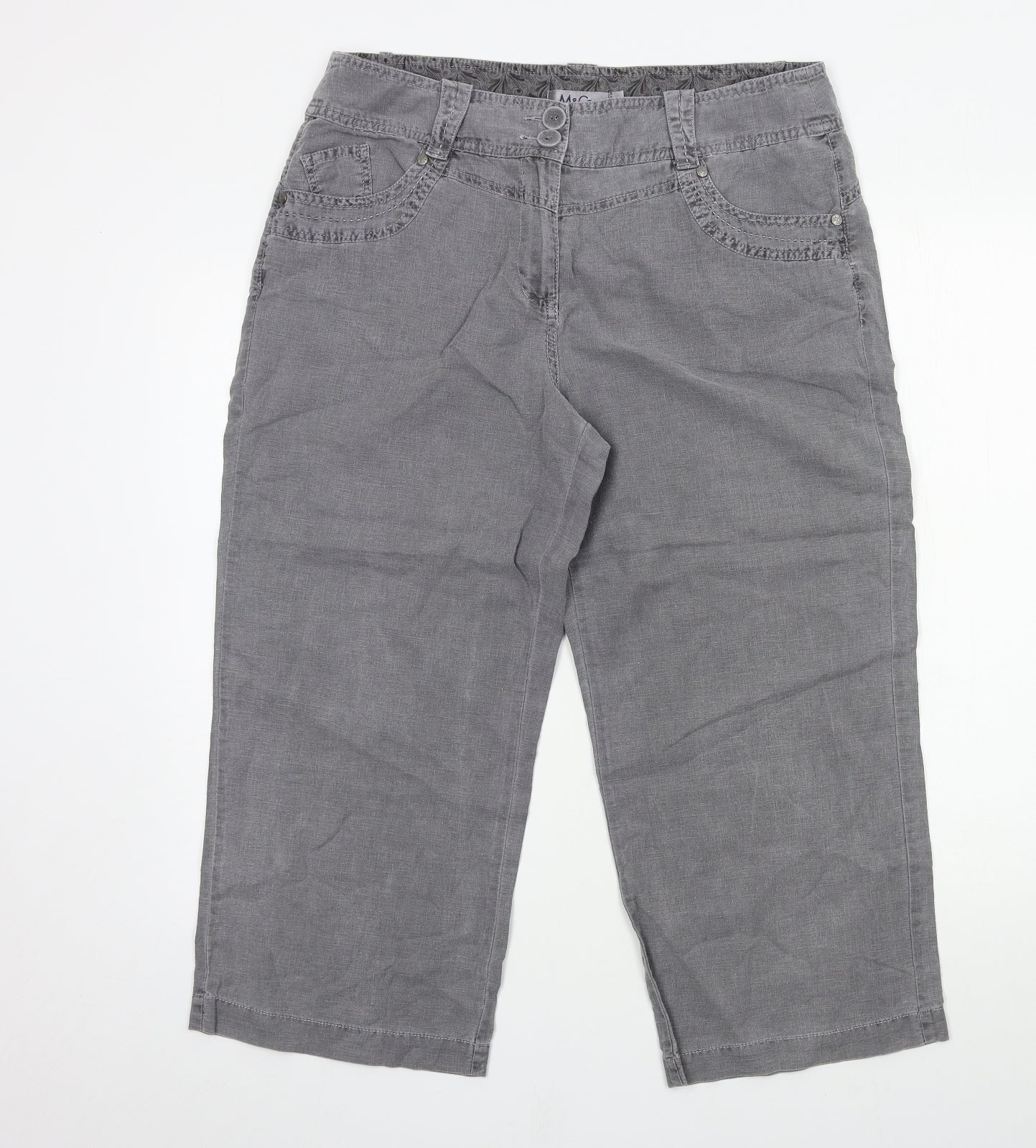 Womens UK Size 14 M&Co Regular Fit  Grey Trousers