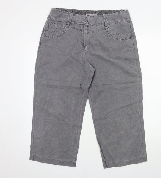 Womens UK Size 14 M&Co Regular Fit  Grey Trousers