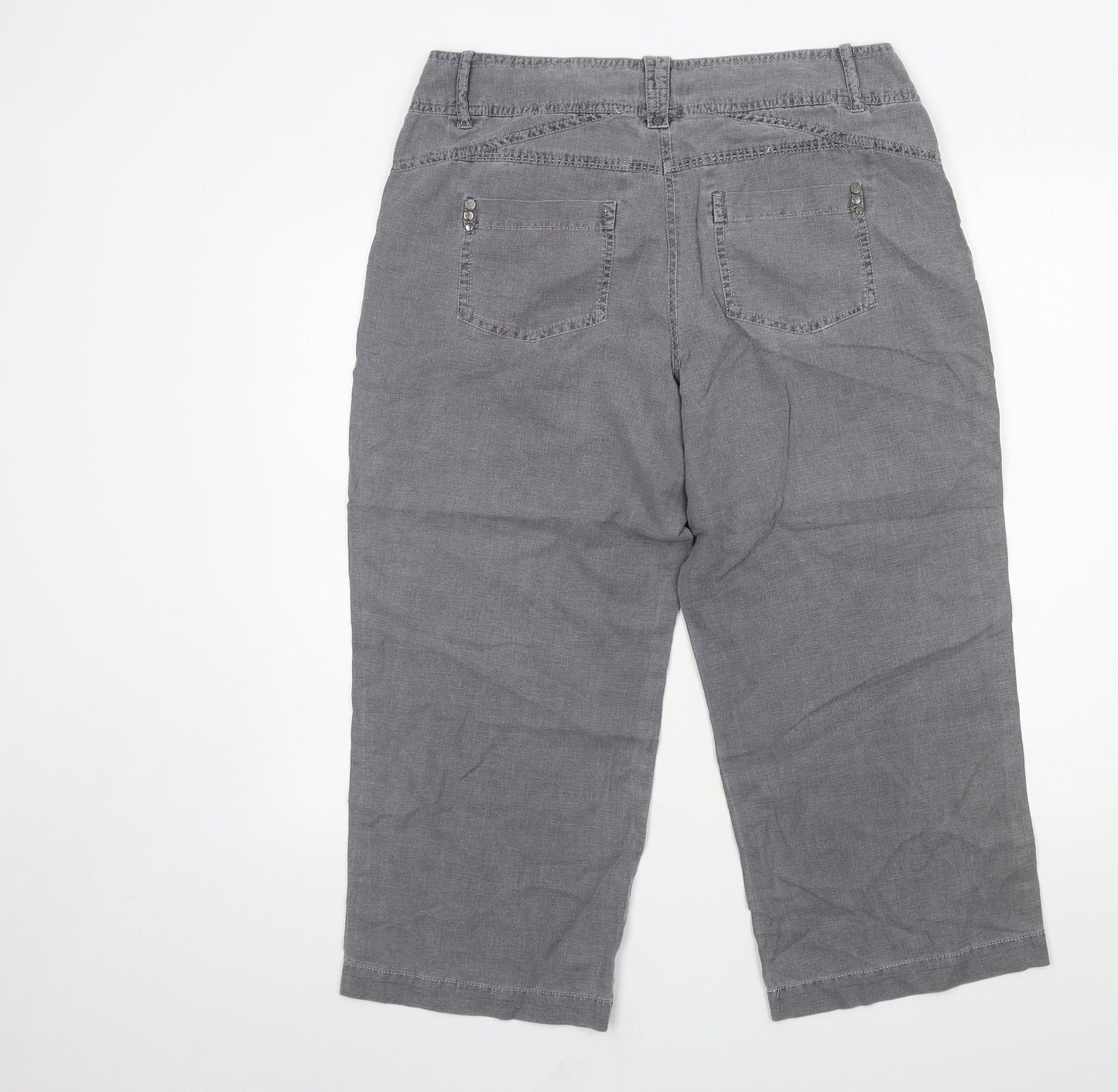 Womens UK Size 14 M&Co Regular Fit  Grey Trousers
