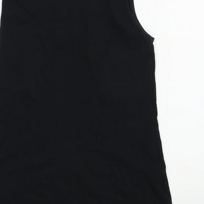Womens UK Size S Fruit of the Loom Black Basic Tank