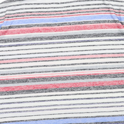 Nutmeg Womens White Striped Knit Basic T-Shirt Size 8