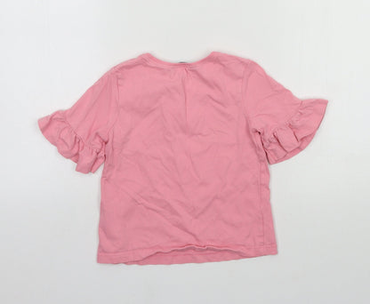 George Girls Pink  Jersey Basic T-Shirt Size 4-5 Years