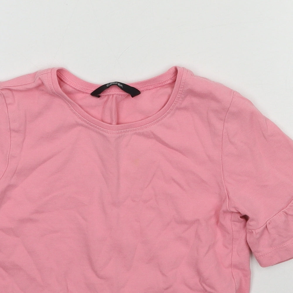 George Girls Pink  Jersey Basic T-Shirt Size 4-5 Years