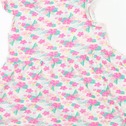 Primark Girls Multicoloured Floral Jersey T-Shirt Dress  Size 5-6 Years