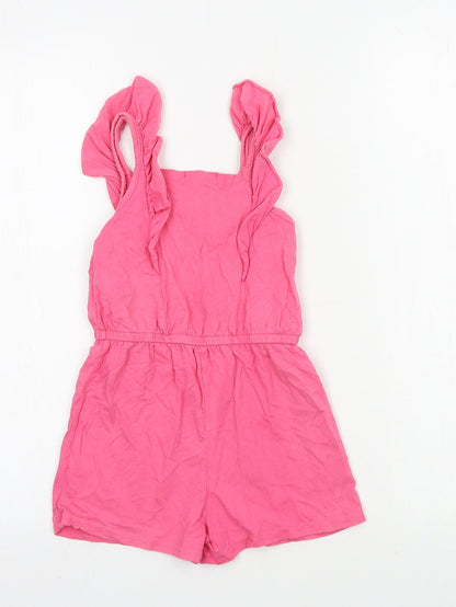 Primark Girls Pink  Jersey Playsuit One-Piece Size 5-6 Years