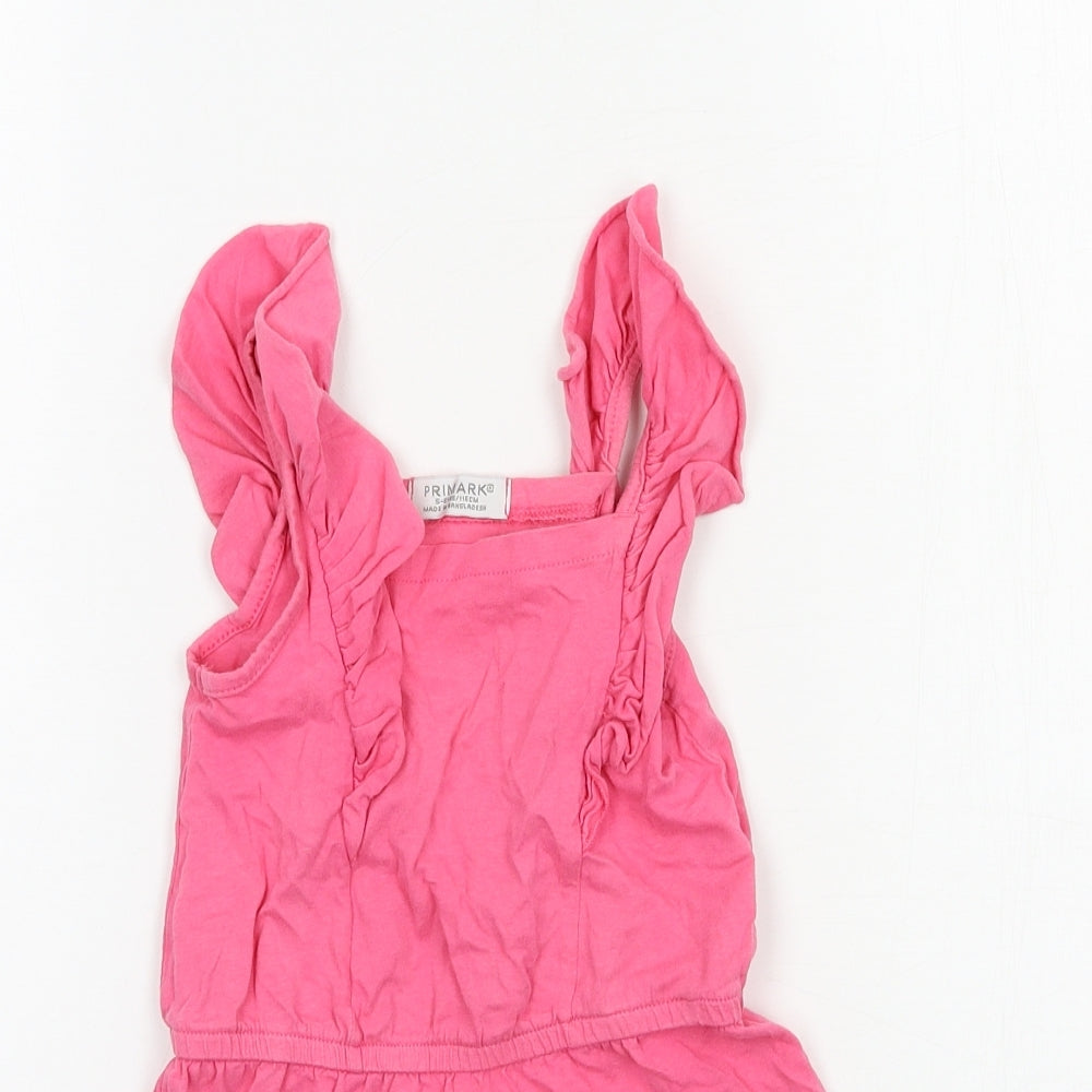 Primark Girls Pink  Jersey Playsuit One-Piece Size 5-6 Years