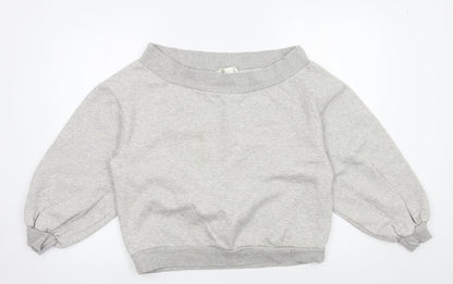 H&M Womens Grey  Jersey Pullover Sweatshirt Size L