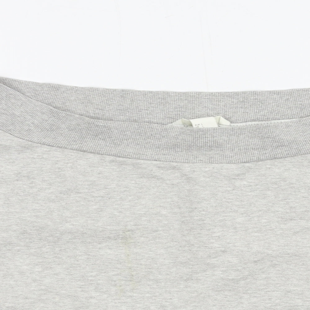 H&M Womens Grey  Jersey Pullover Sweatshirt Size L