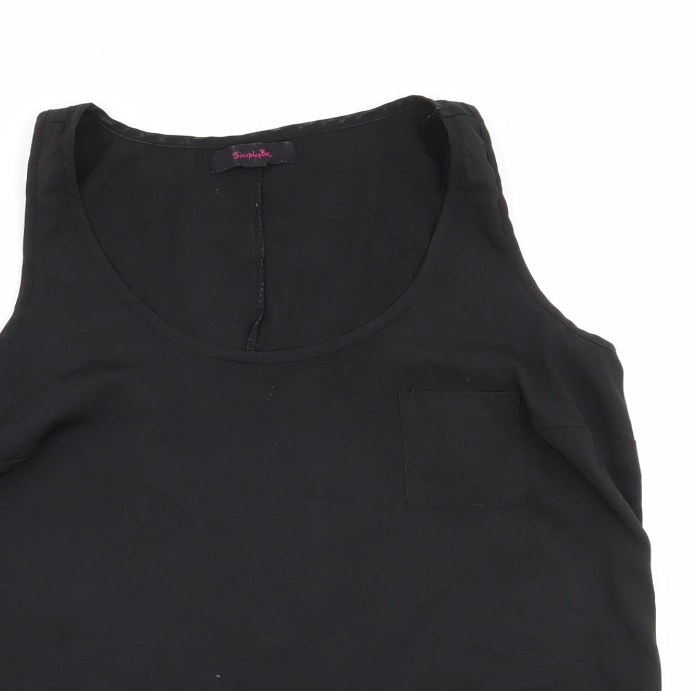 Womens UK Size 12 Simply Be Black Basic Blouse