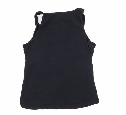Asda George Womens Black Solid  Top Pyjama Top Size 12