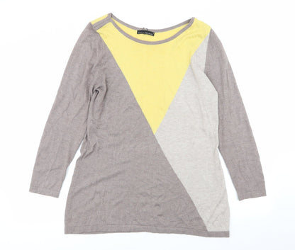 David Emanuel Womens Multicoloured Geometric  Pullover Jumper Size S