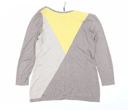 David Emanuel Womens Multicoloured Geometric  Pullover Jumper Size S