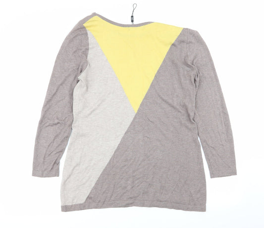 David Emanuel Womens Multicoloured Geometric  Pullover Jumper Size S