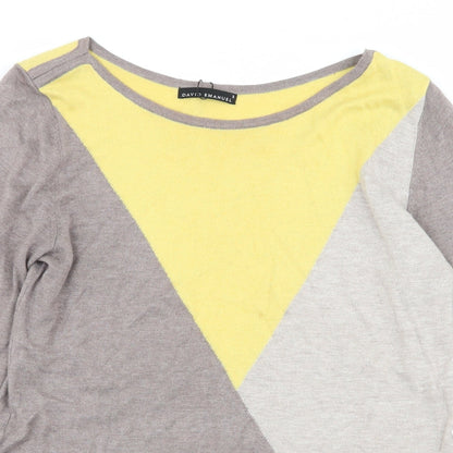 David Emanuel Womens Multicoloured Geometric  Pullover Jumper Size S