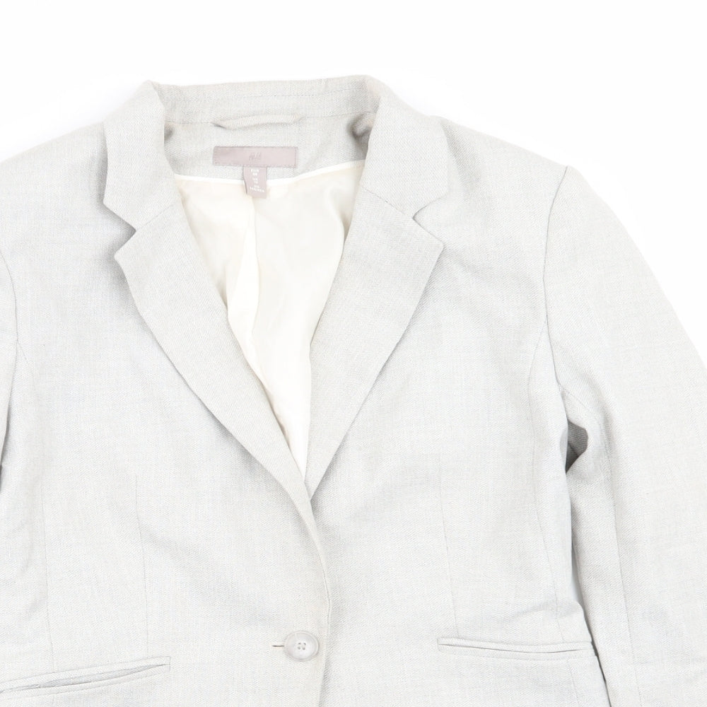 H&M Womens Grey   Jacket Blazer Size 10