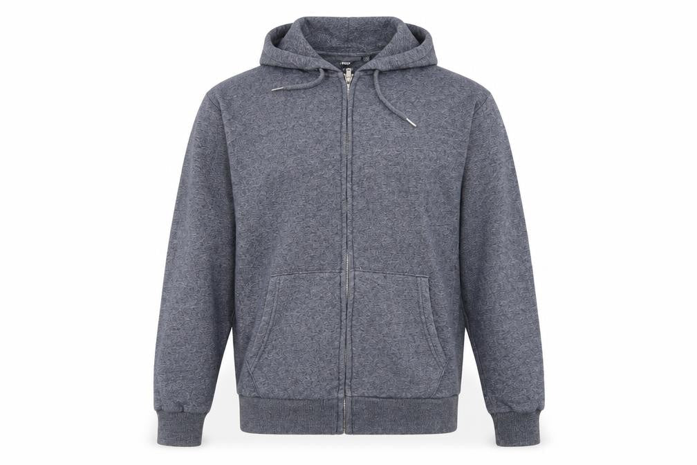 Front view of Asda George men’s blue full zip jumper, size M