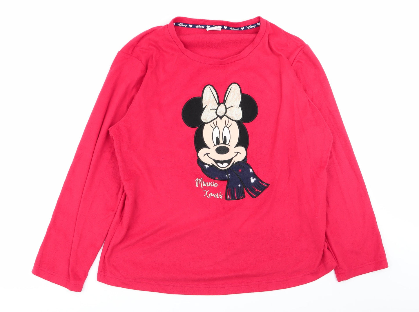 Disney Womens Red Solid  Top Pyjama Top Size L