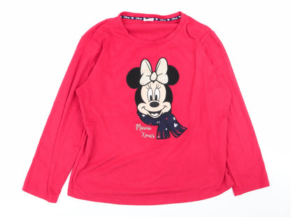 Disney Womens Red Solid  Top Pyjama Top Size L