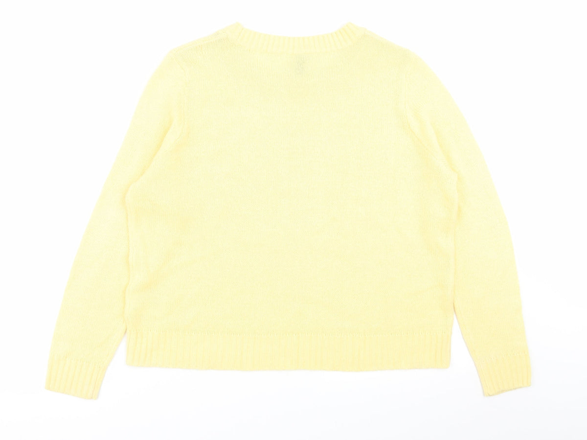 Womens UK Size L Divided by H&M Yellow Pullover Jumper