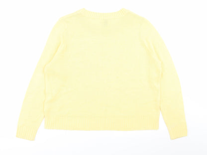 Womens UK Size L Divided by H&M Yellow Pullover Jumper
