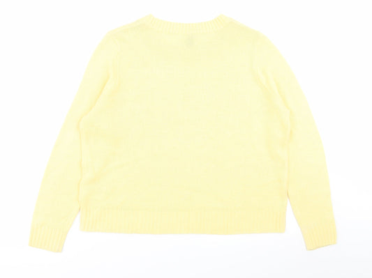 Divided by H&M Womens Yellow   Pullover Jumper Size L