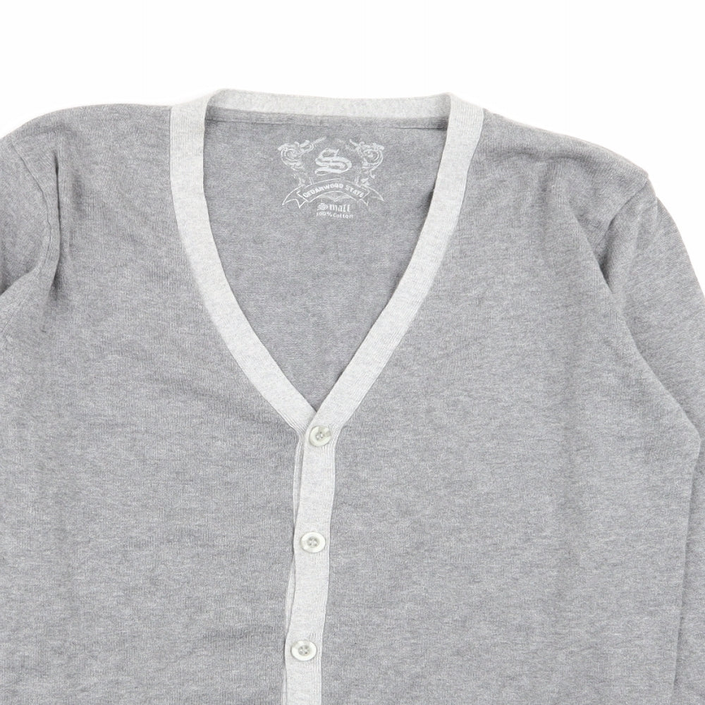 Cedar Wood State Mens Grey   Cardigan Jumper Size S