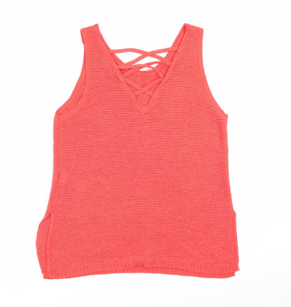 Womens UK Size 12 New Look Orange Pullover Jumper