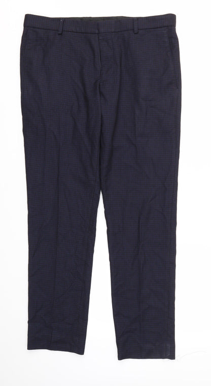 PREWORN  Mens Blue Check  Trousers  Size 34 in L30 in