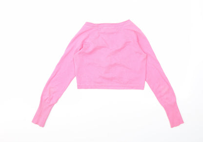 Womens UK Size M Preworn Pink Cardigan Jumper