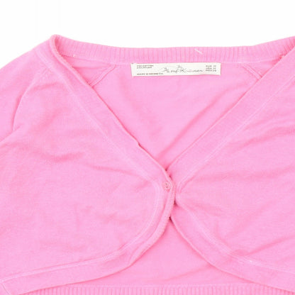 Womens UK Size M Preworn Pink Cardigan Jumper